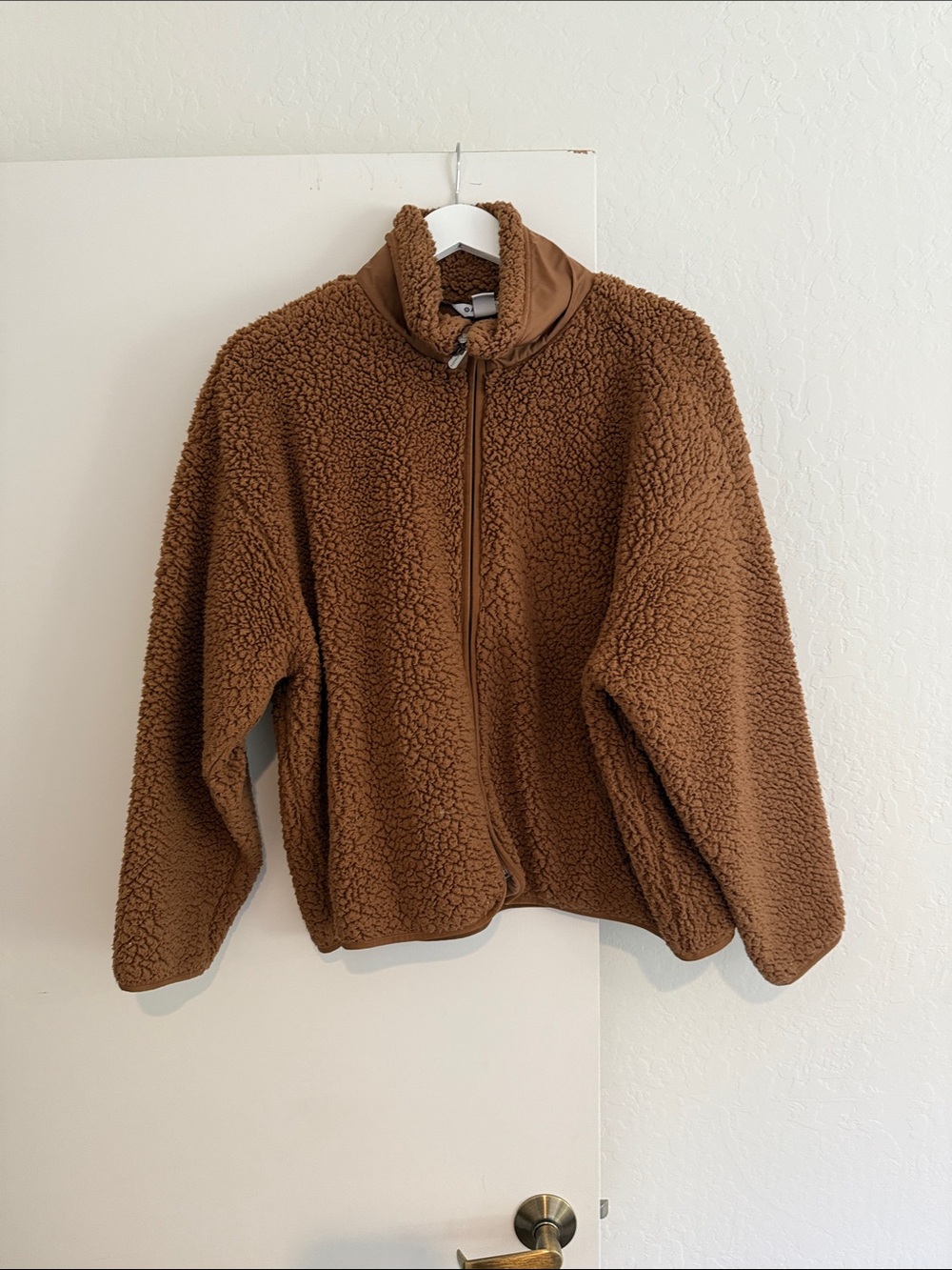 Athleta Brown Sherpa Zip-Up Jacket